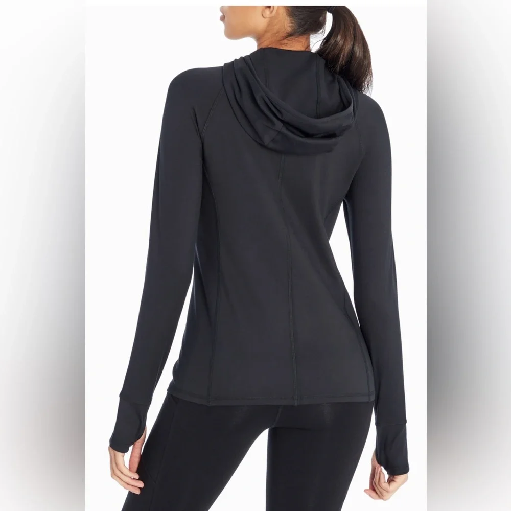 Marika Fitted Zip Up Athletic Jacket Black Size Medium - Picture 3 of 8